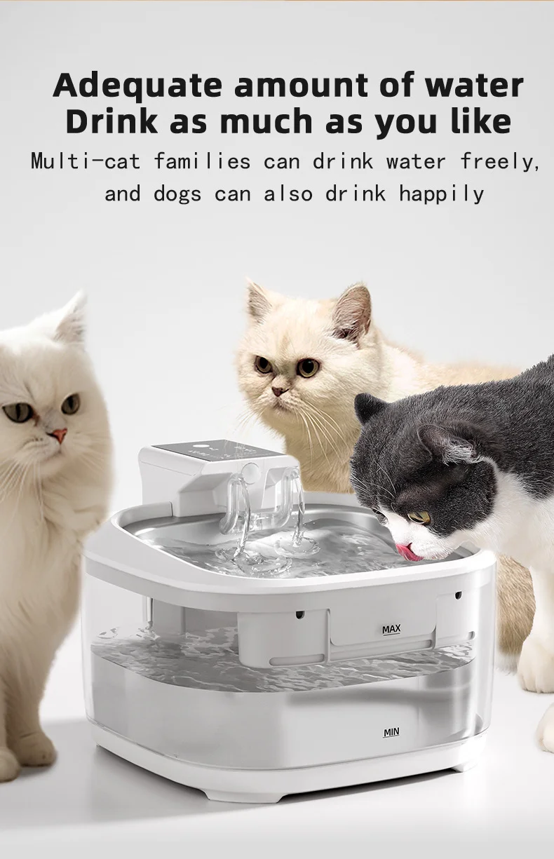 Large Capacity 4.5L Automatic Pet Water Dispenser and Feeder, Non-Plug-in Rechargeable Water Bowl for Dogs