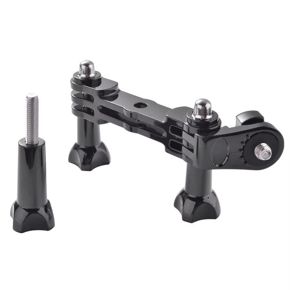 حامل مزدوج طويل مستقيم + محول مشترك DV صغير + 3 قطع براغي لكاميرا GoPro Hero 3/3+/4/5 Action OS834