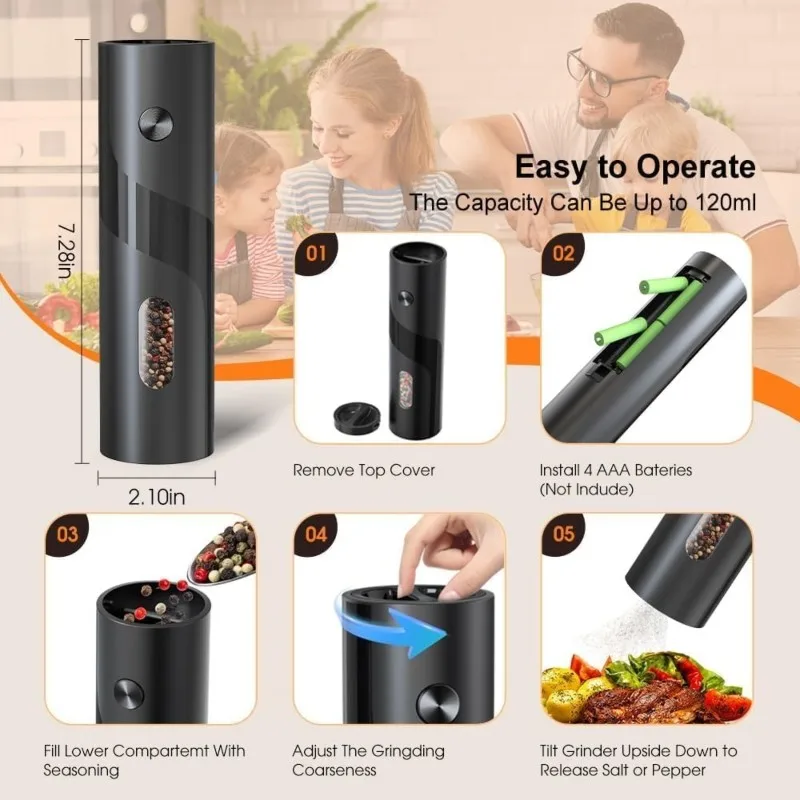 

【NEW PRODUCTS TO BE RELEASED IN 2026 】Portable Electric Spice Grinder For Kitchen-ABS Material, Battery Operated Herb Mill