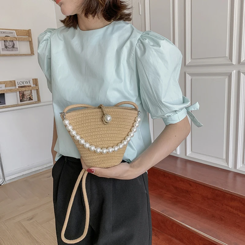 

Fashion Woven Straw Bag Handmade Rattan Crossbody Handbags Knit Summer Beach Small Purse Women Shoulder Messenger Bags Wallet