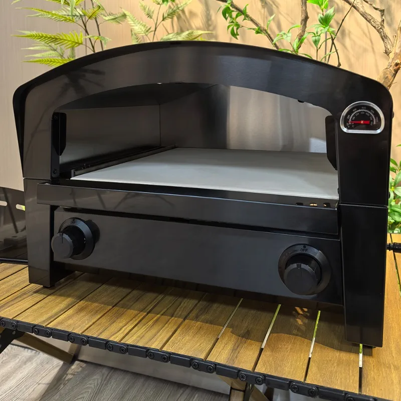 16-Inch stainless steel portable gas propane pizza oven for outdoor backyard camping and home free-standing installations