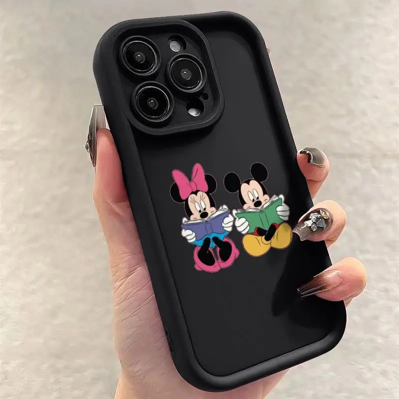 Disneys Mickeys Minnies Mouses Read A Book Phone Case For iPhone 15 14 13 12 11 Pro Max 78 Plus XR XS MAX Y2K Cute Back Cover