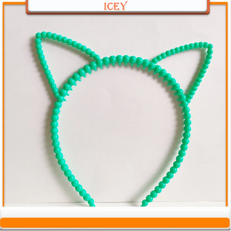 1pc Pearl Cat's ears Steamed cat-ear shaped bread hair band hair accessories party headband children's birthday headdress