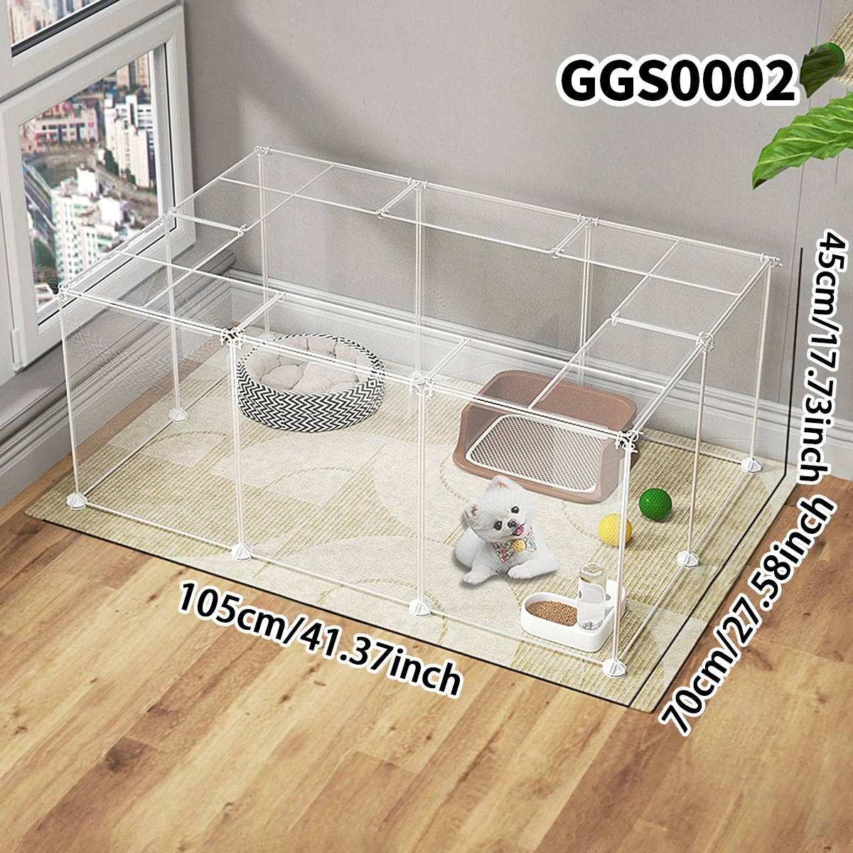 

Клетка для кошек и собак, прозрачный манеж для домашних животных, портативный разборный комбинированный комплект, ограждение, защитный барьер для кошек и собак