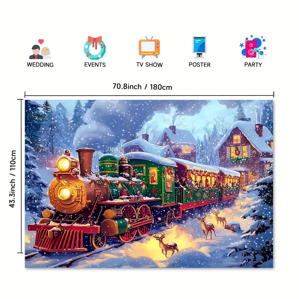 نسيج Polar Express Christmas - سهل التعليق لتزيين العطلات، مناسب للاحتفالات الاحتفالات
