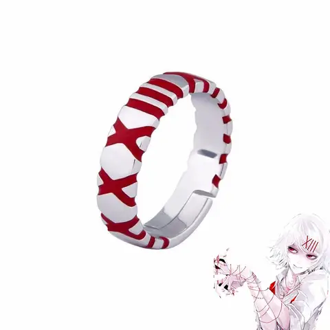 Anime Tokyo Ghoul Rings Juzo Suzuya Rei Cosplay Unisex Adjustable Fashion personality Ring Party Jewelry Accessories Gifts