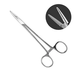 Needle Holder Clamps Driver Needle Driver with Tungsten Carbide Cross Serrated Inserts, Protector Dental Suture Practice Needle