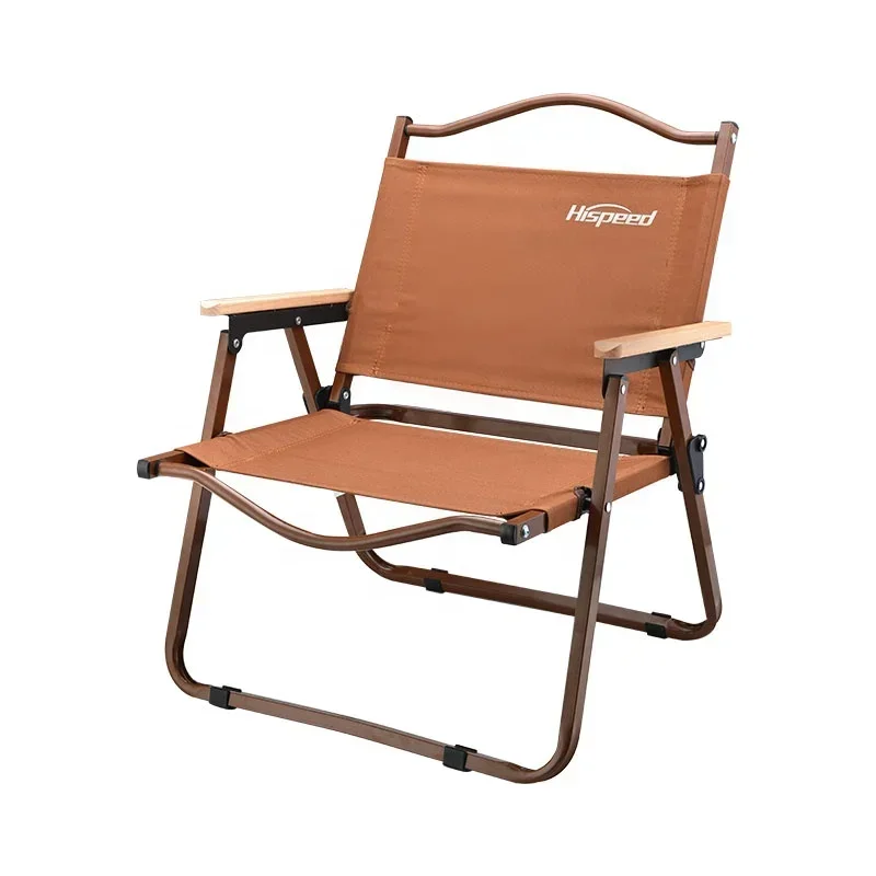 Outdoor Furniture Portable Camping Chairs Folding Outdoor Steel Wood Grain Foldable Fishing Kermit Chair