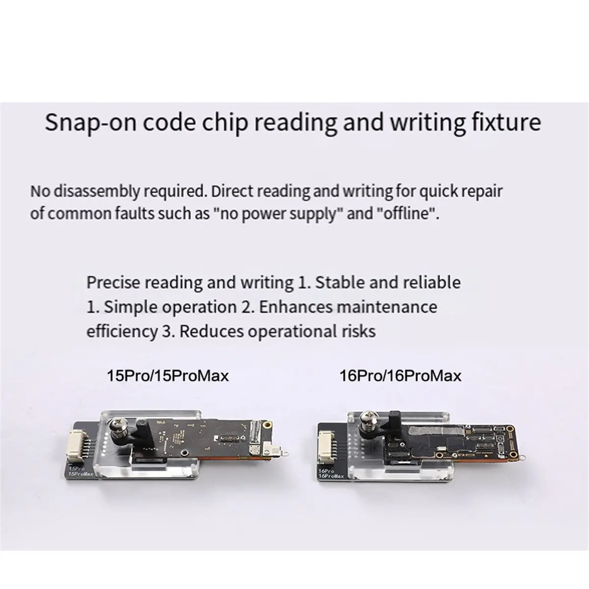M16SE/M15SE Charging Chip Reader/Writer Fixture No Disassembly Required No Layering Required M15SE