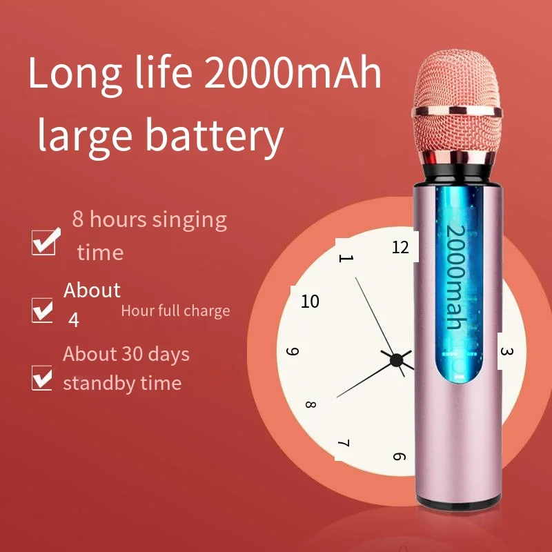 Wireless Bluetooth mobile phone microphone microphone audio integration K-song dual speakers portable singing speaker