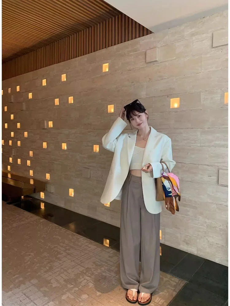 

Шерстяной пиджак ручной работы с элегантной отделкой, модная женская одежда премиум-качества, весна 2025