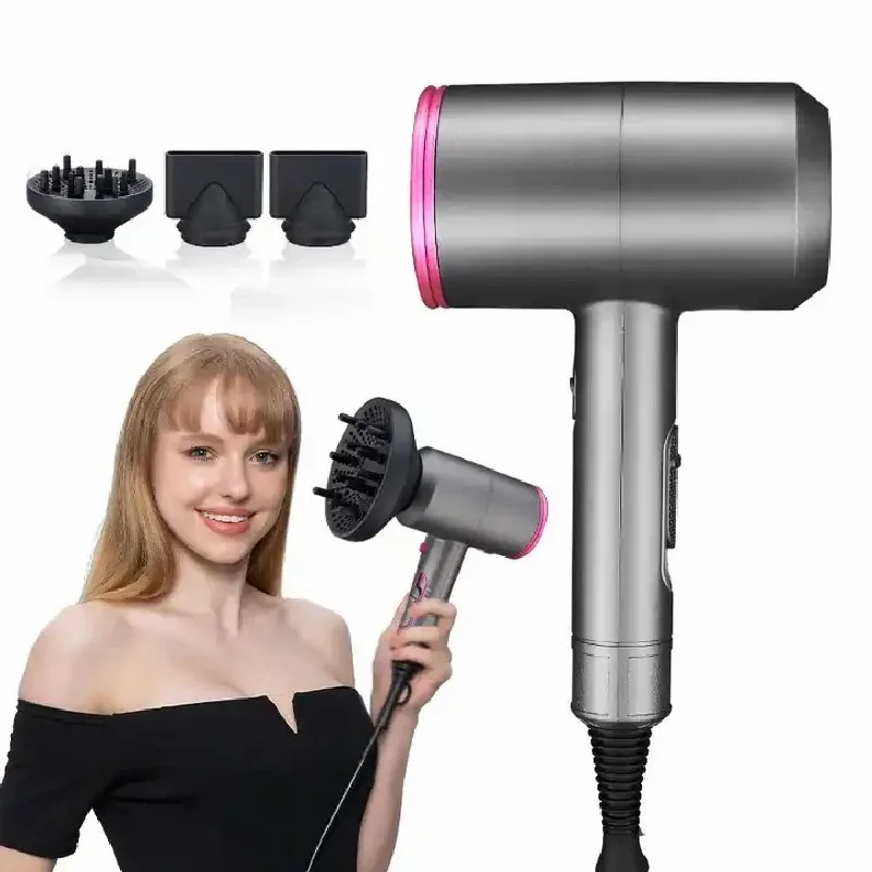 Professional Hair Dryer Strong Wind Hot Air Cold Air Ion Salon HairDryer 2000w Brush Negative Ion Blow Dryer with Diffuser