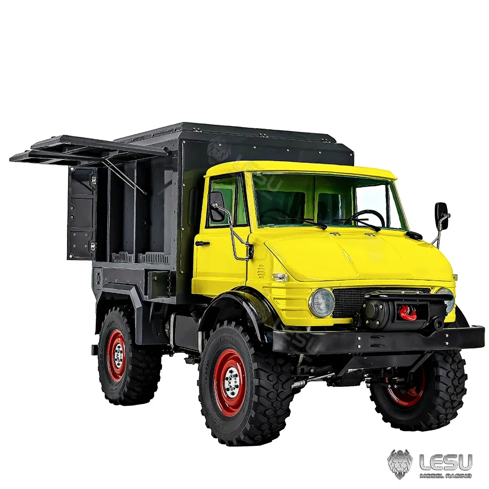 LESU U406 RC Car 1/10 4X4 Remote Control Off-road Vehicle Metal Rear Bucket RV with Light Sound Painted Assembly Model Toy