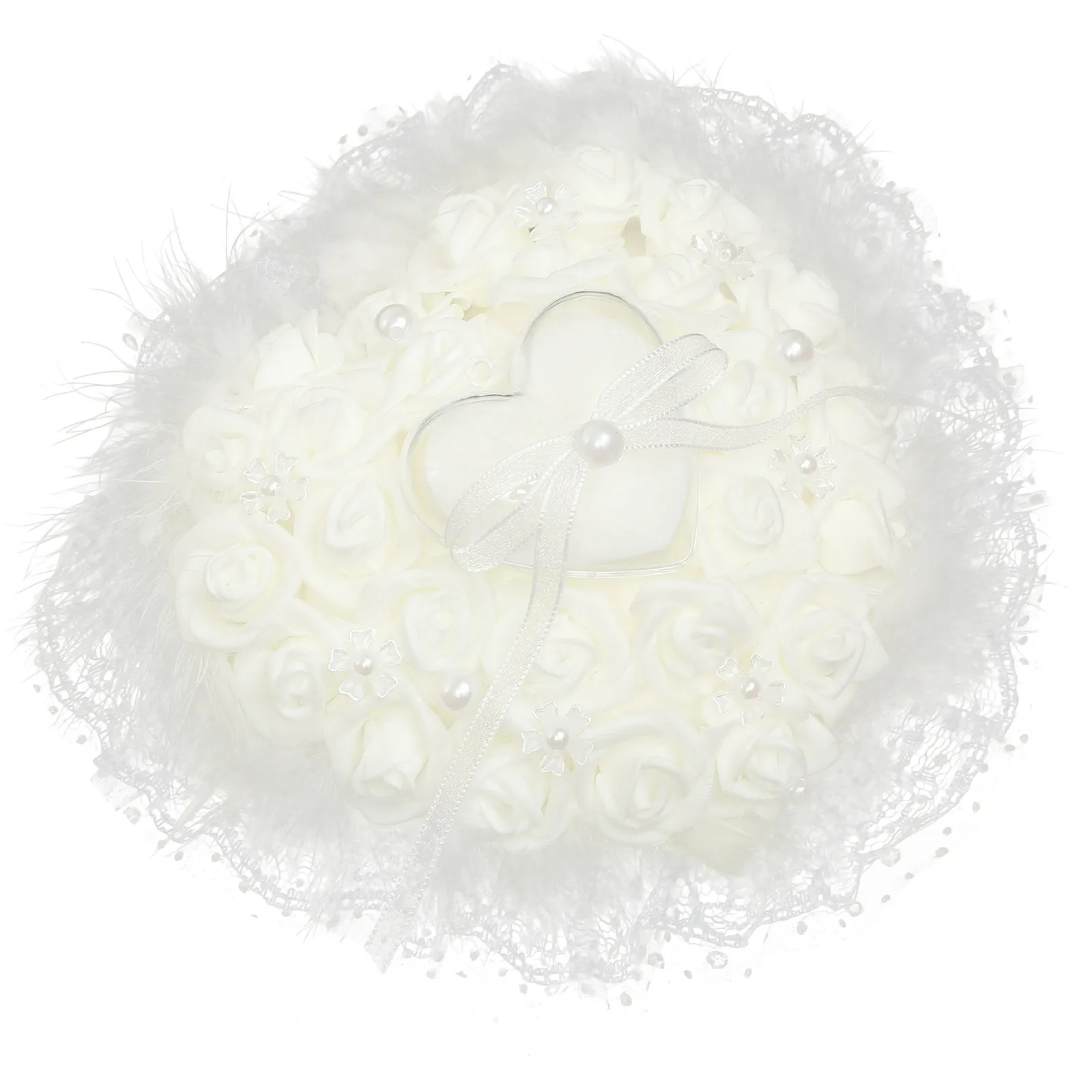 

Heart Lace Ring Pillow Elegant Wedding Flower Design for Flower Wedding Party Decoration Engagement Ring Bearer Pillows