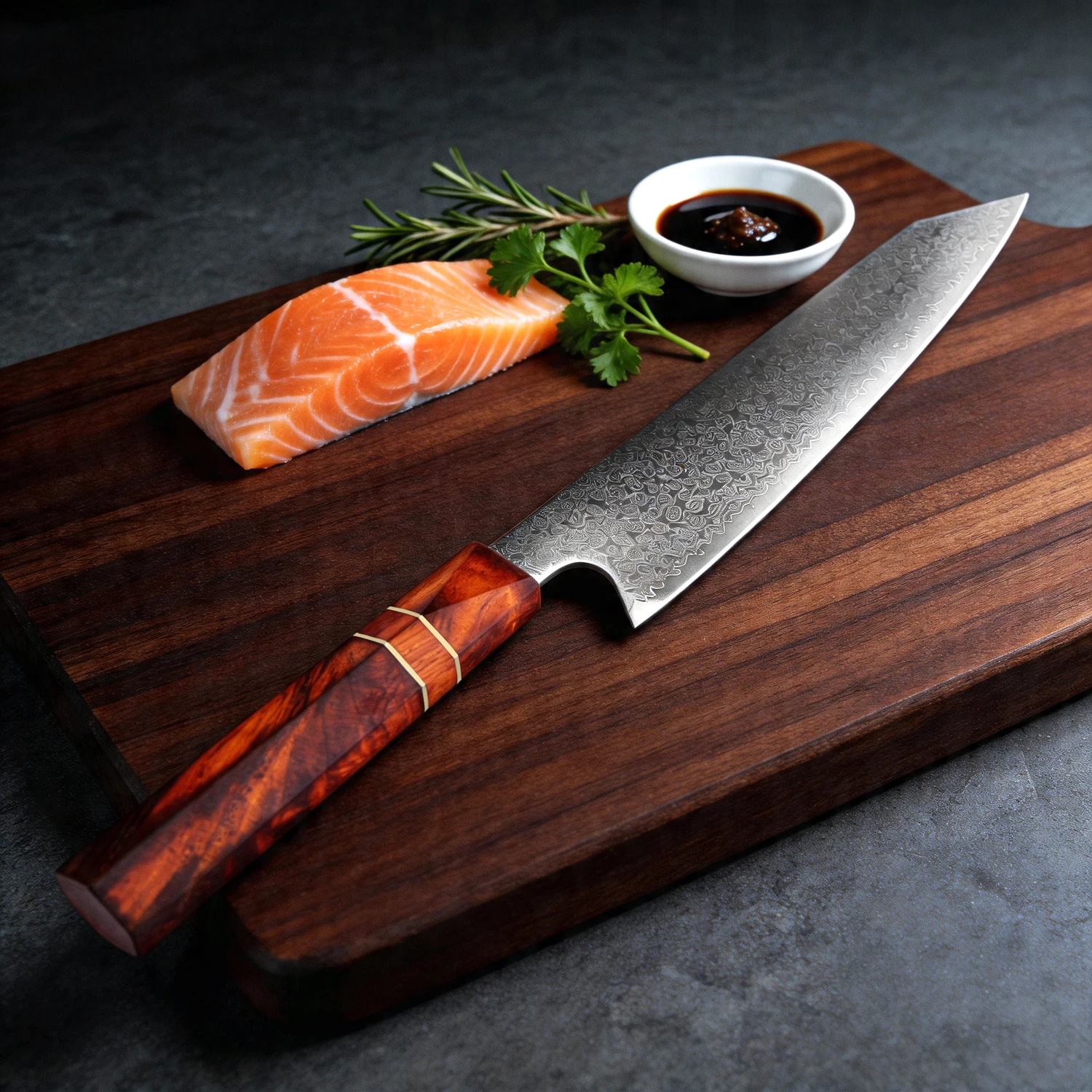 XITUO Japanese 8 inch Kiritsuke Chef Knife 67 Layers Damascus Steel Octagon Stabilized Wood Handle Sharp Kitchen Slicing Knife