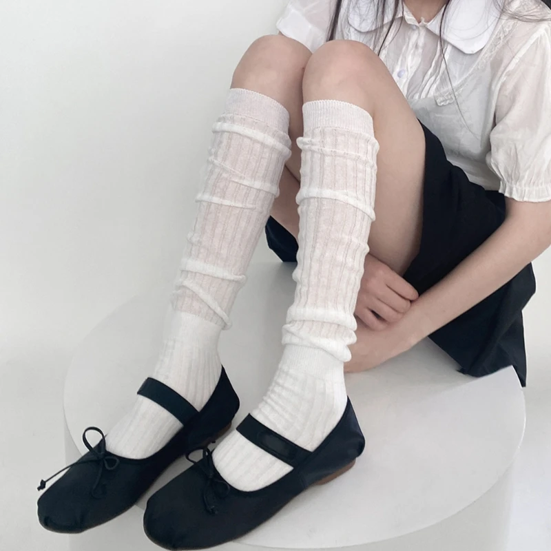 Unique Design Stackable Socks Four Season Solid Over the Knee Socks with Patchwork Detail for Adults, Various Occasions