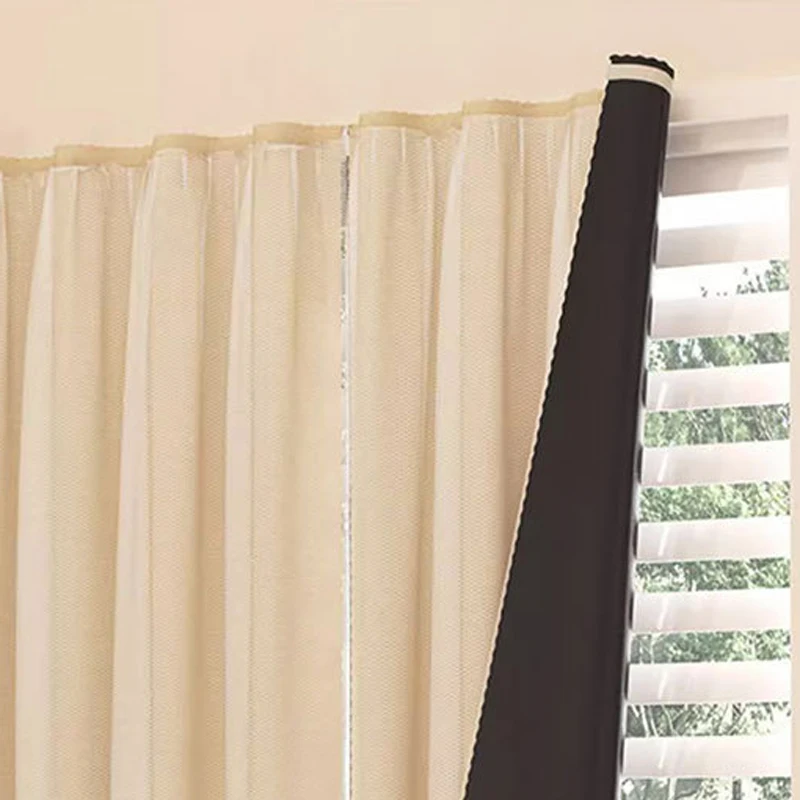 

Самоклеящиеся плотные шторы для спальни, двухслойные затемняющие кружевные оконные шторы для гостиной, домашний декор