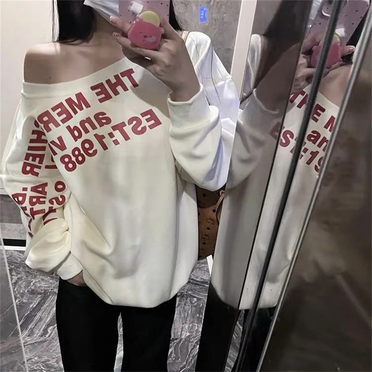 Y2k Sexy Oversize T shirt Women Streetwear Print Long sleeve Basic Top Lady Fall 2025 Winter Korean Fashion Oversized Tees Shirt image 5
