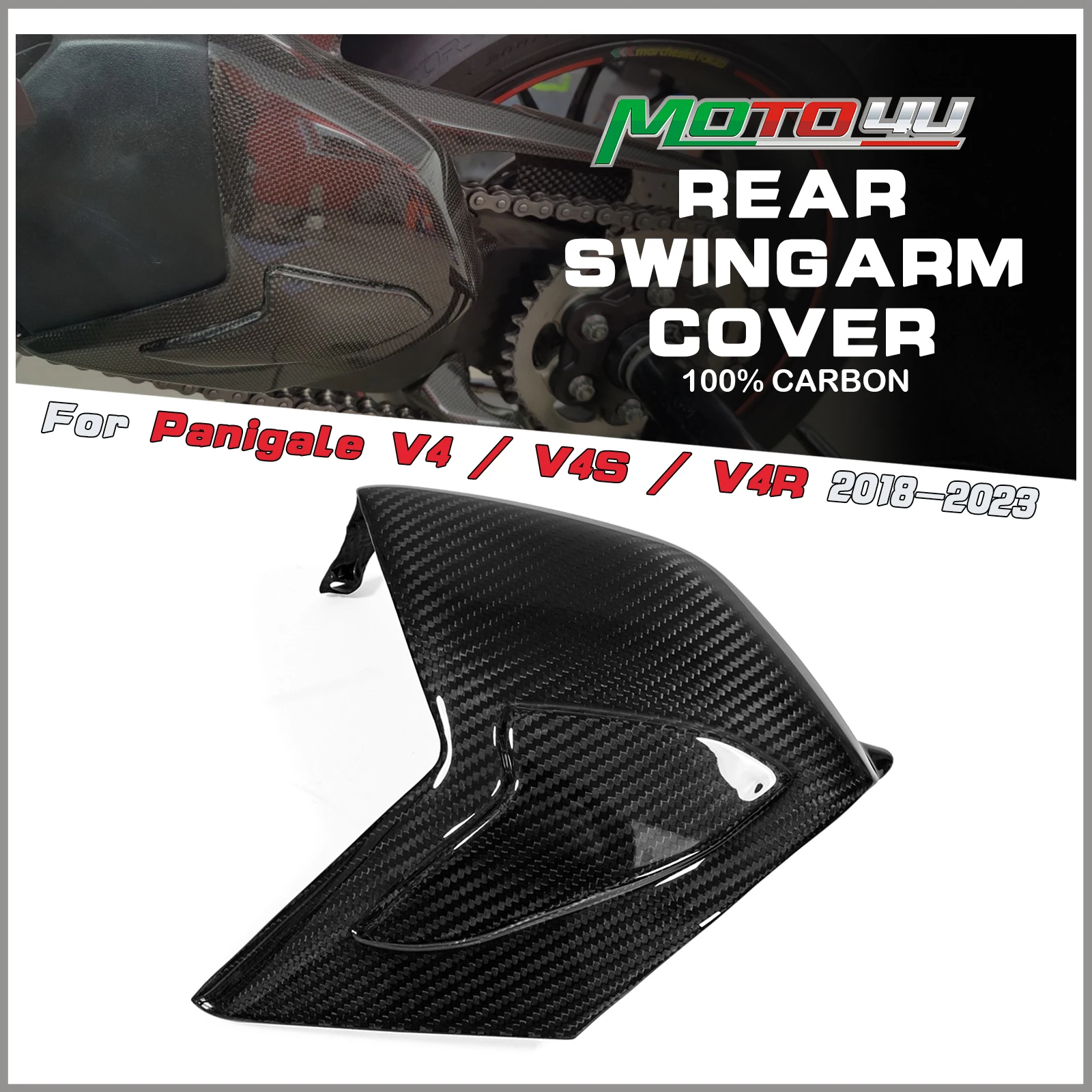

100% Real Carbon Fiber Swing Arm Cover Swingarm Protection Glossy Twill Weave For Ducati Panigale V4 2018 2019