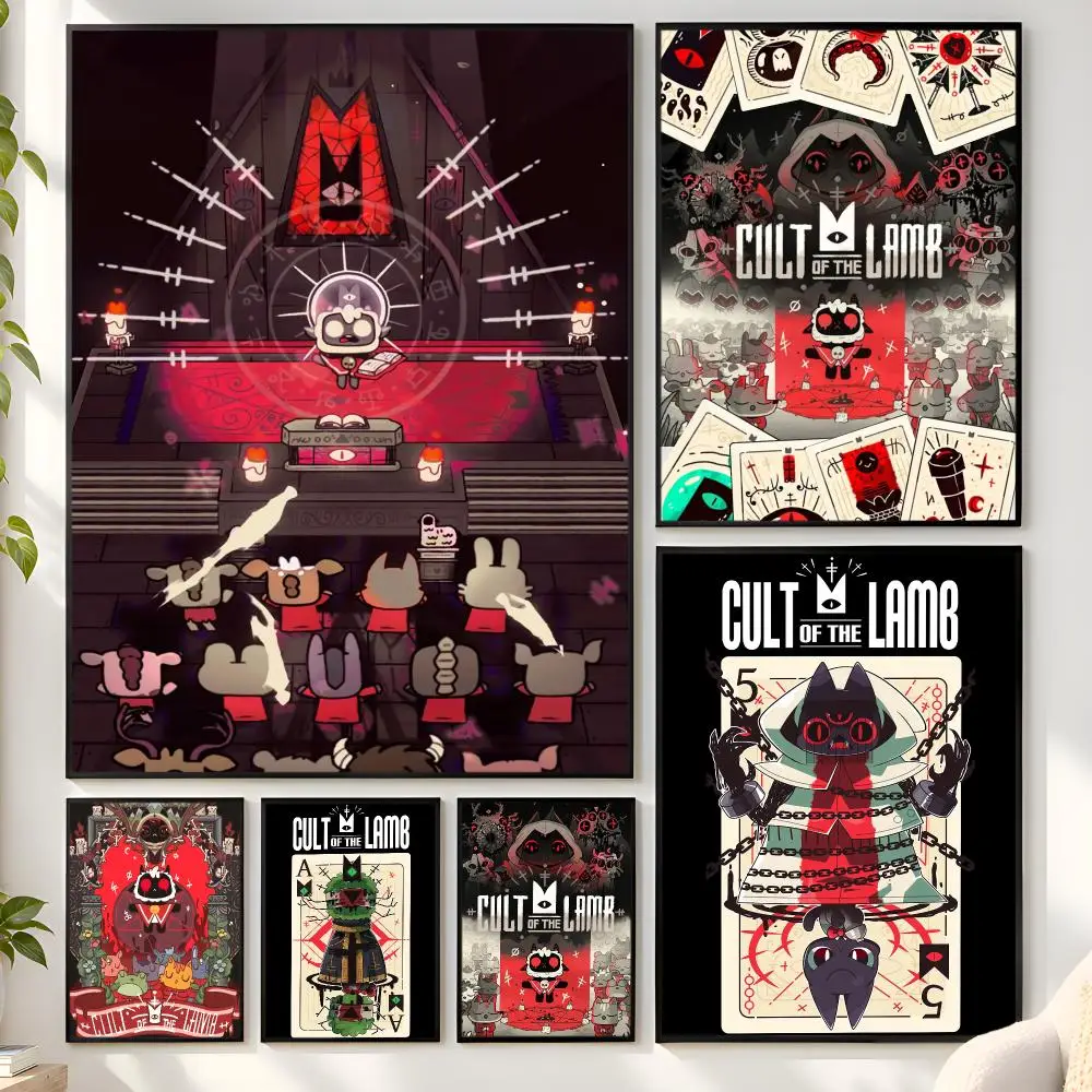 C-Cult Of The Lamb Game Poster Matte Wall Peel And Stick Decor Bedroom Living Room Office Dorm Home