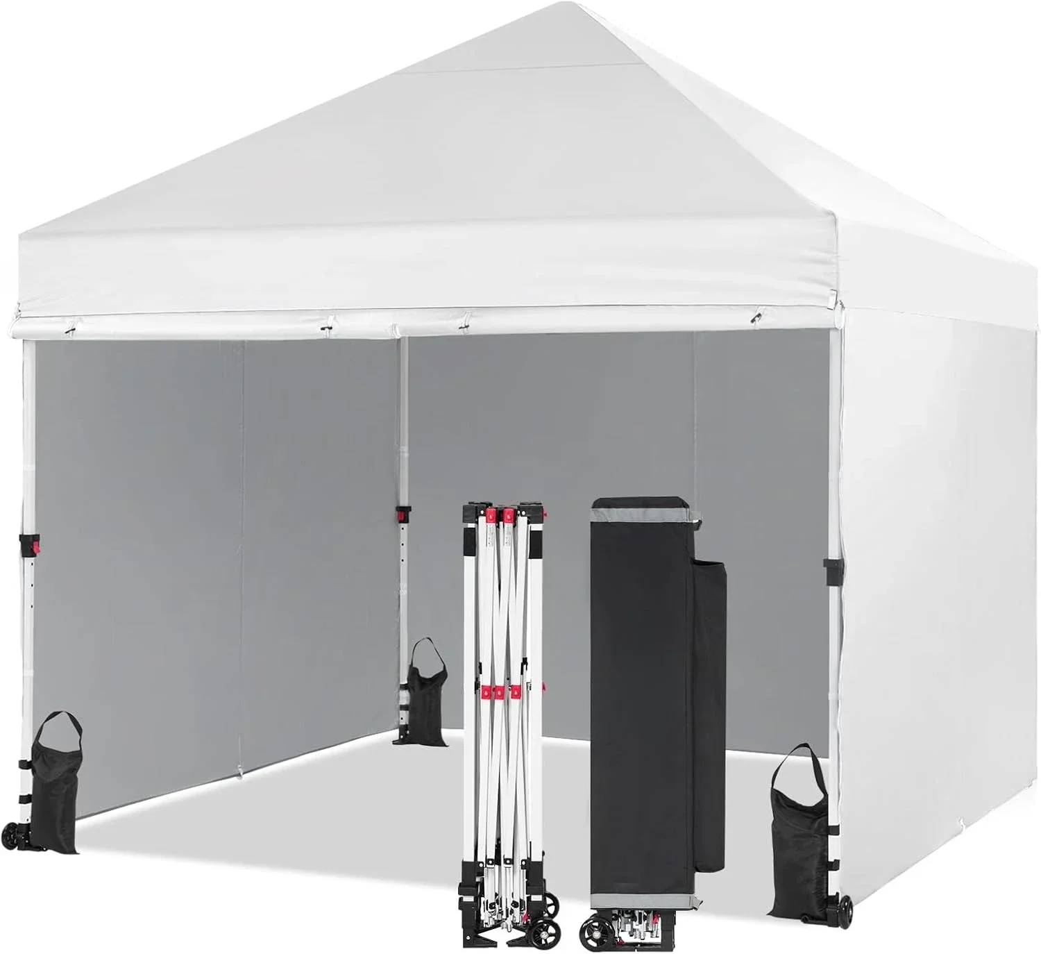 

Бестселлер: Быстросборный коммерческий шатер-тент 10x10 футов для одного человека с запатентованной системой Centerlock, тканью 400D, 4 боковыми стенками и колесами 4 дюйма