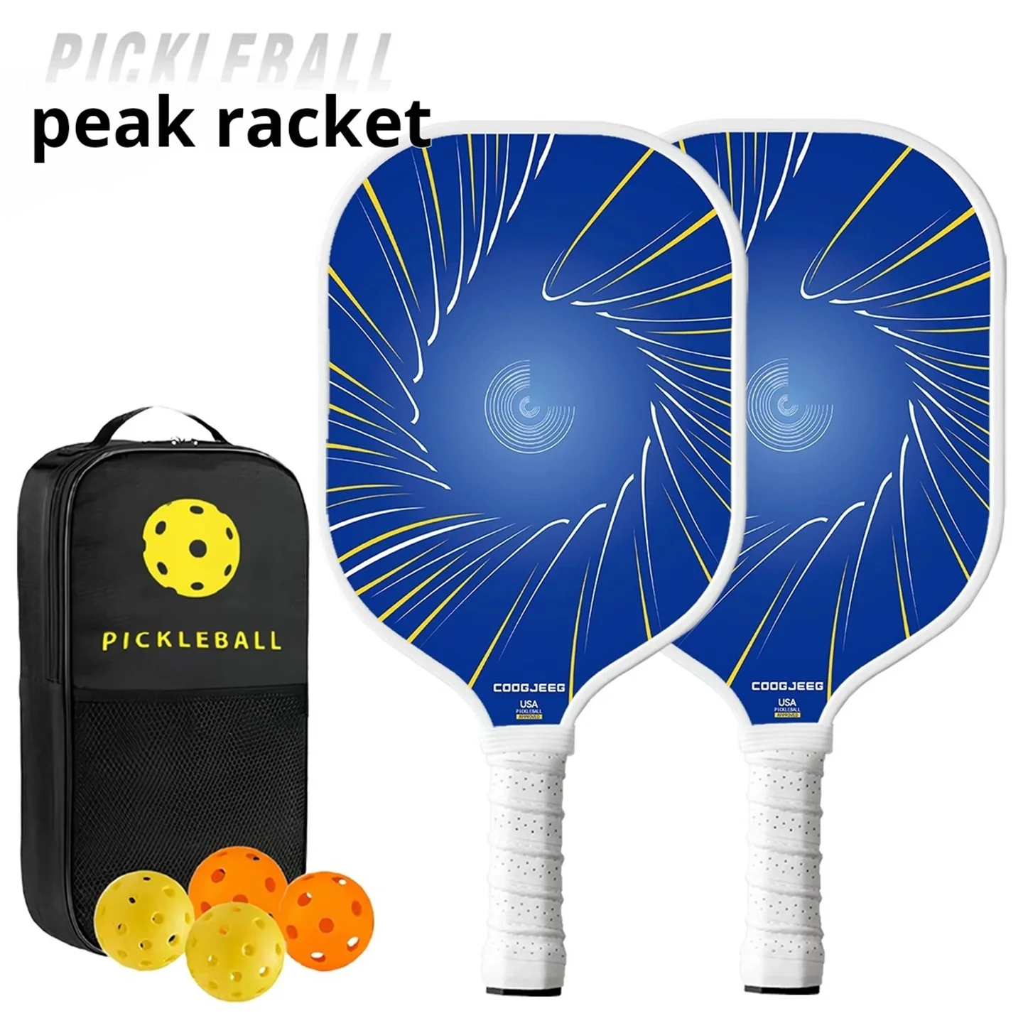 Family-Friendly Pickleball Paddle Set - Carbon Fiber Face & PP Honeycomb Core - Perfect for Parent-Child Outdoor Adventures