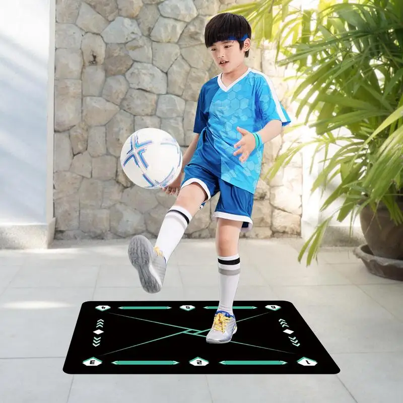 Soccer Dribble Training Mat 90x60cm Football Footstep Practice Pad Shock Absorption Football Floormat For Exercising Agility