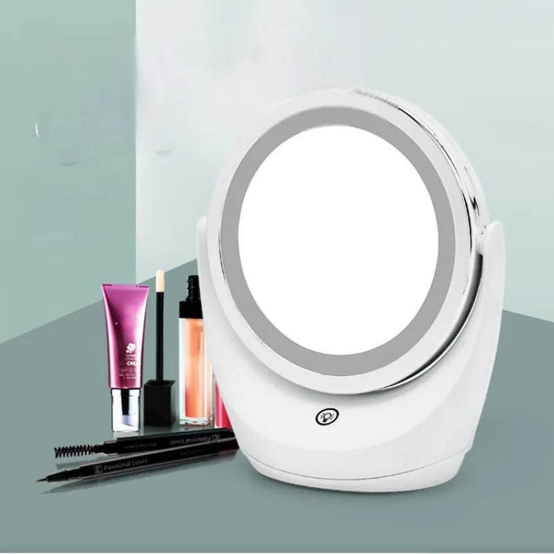 360 Degree Rotating Double Sided Makeup Mirror Desktop with Lights LED Intelligent Fill Light Makeup Mirror Makeup Mirror