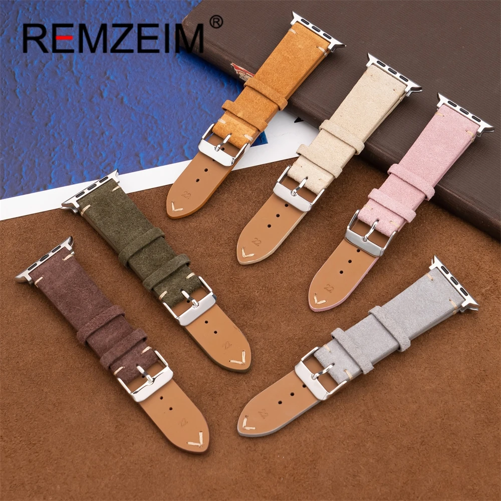 الراقية الجلد المدبوغ حزام ل سوار ساعة يد آبل 46 مللي متر 45 مللي متر 44 مللي متر 42 مللي متر 38 مللي متر 40 مللي متر 41 مللي متر 49 مللي متر Ultra2 معصمه ل Iwatch 1-10 SE