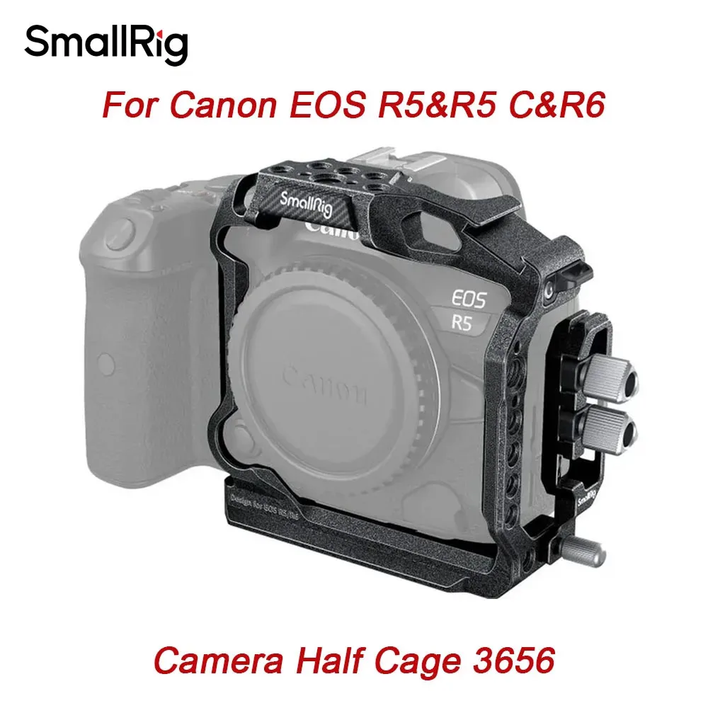 

SmallRig ‘’Black Mamba‘’ Camera Half Cage & Cable Clamp for Canon EOS R5&R5 C&R6 with HDMI-compatible and USB-C Cable Clamp 3656