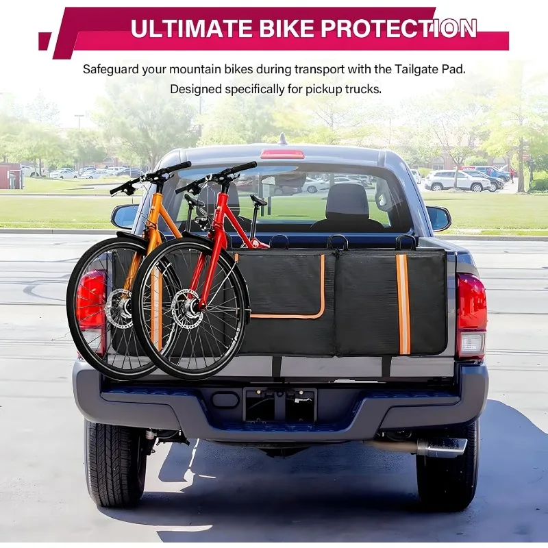 Wasserdichte 53-Zoll-Mountainbike-Pickup-Heckklappenauflage mit reflektierendem Streifen und Werkzeugtasche, geeignet für kompakte und mittelgroße LKWs – Detail 5