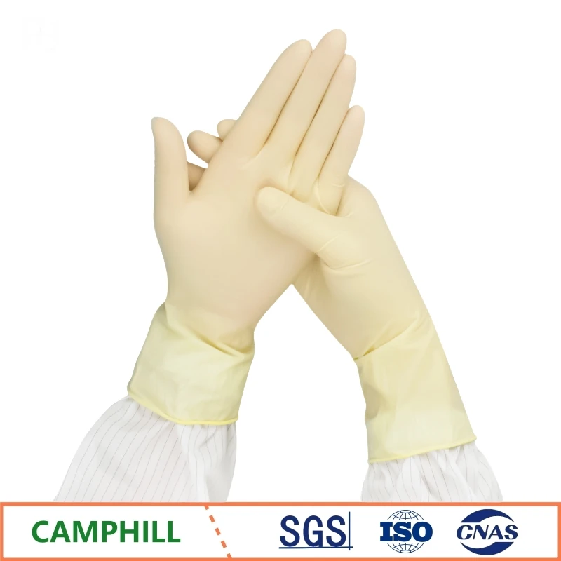 9-inch disposable latex gloves electronics, semiconductor industry  cleanroom purification powder free smooth surface gloves