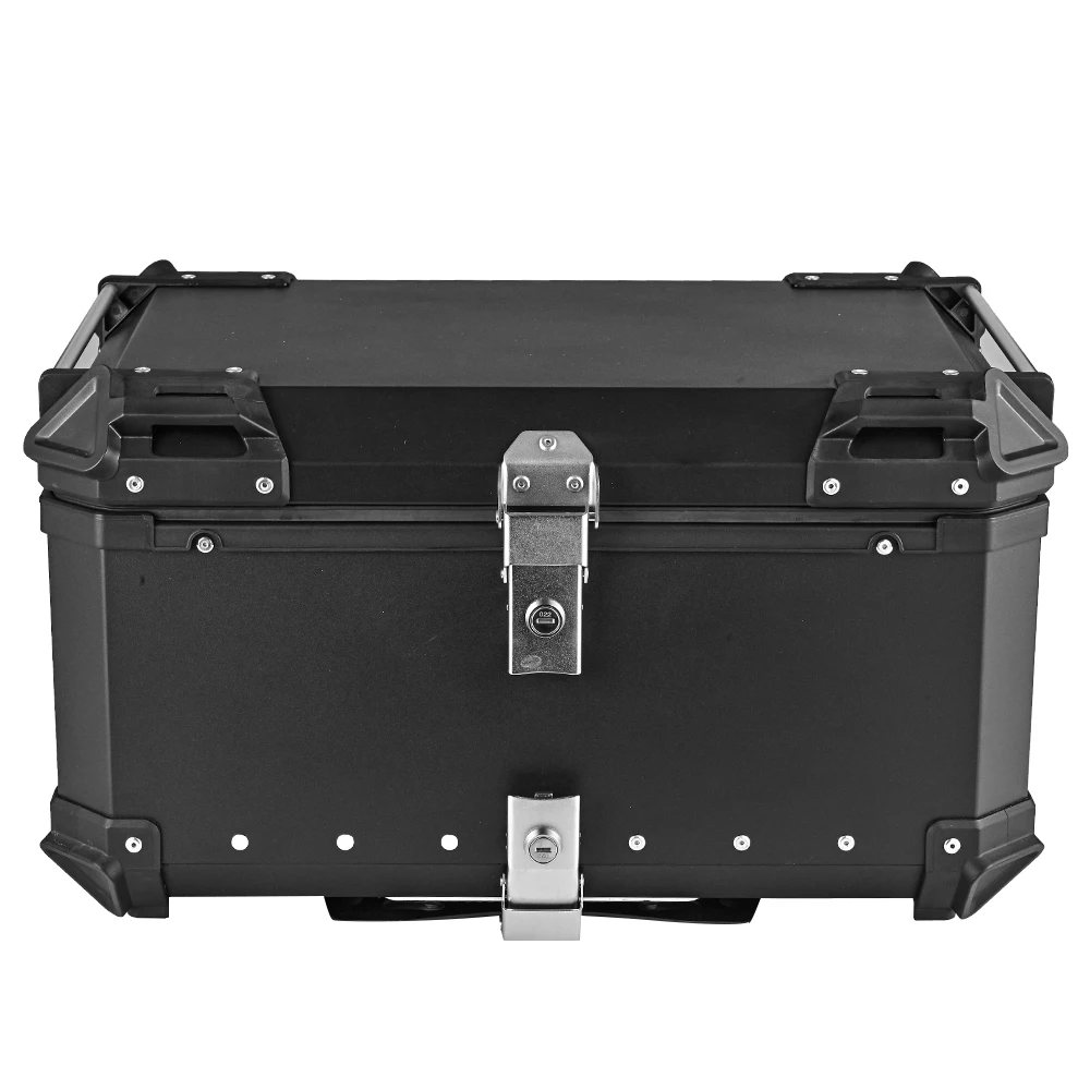 65L Motorcycle Rear Trunk ABS Luggage Case Quick Release Motorbike Tail Storage Box Waterproof & Shock Absorption wit