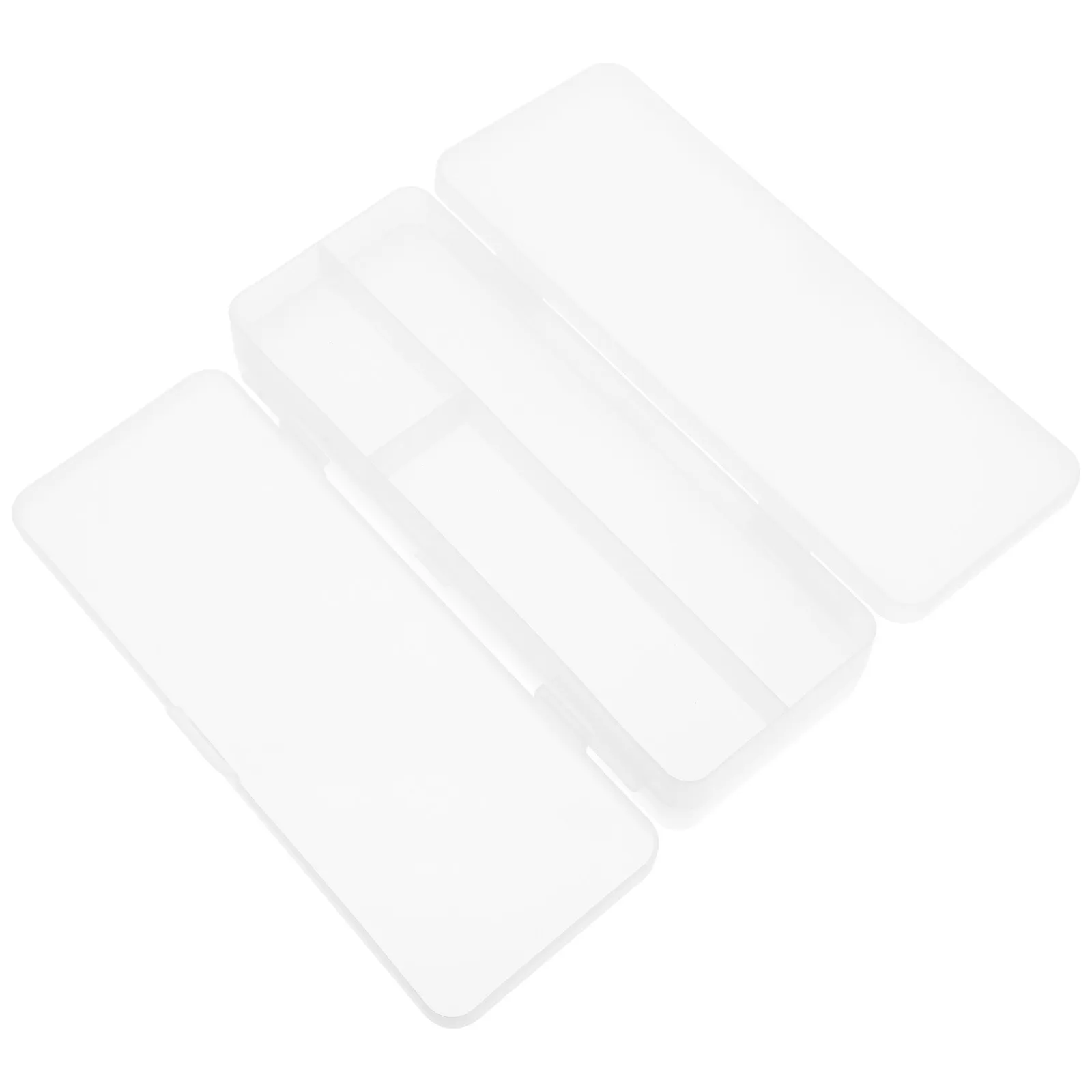 Large Capacity Frosted Clear Pencil Box Double Compartment Plastic Pencil Case for Students Adults Portable Sturdy Stationery