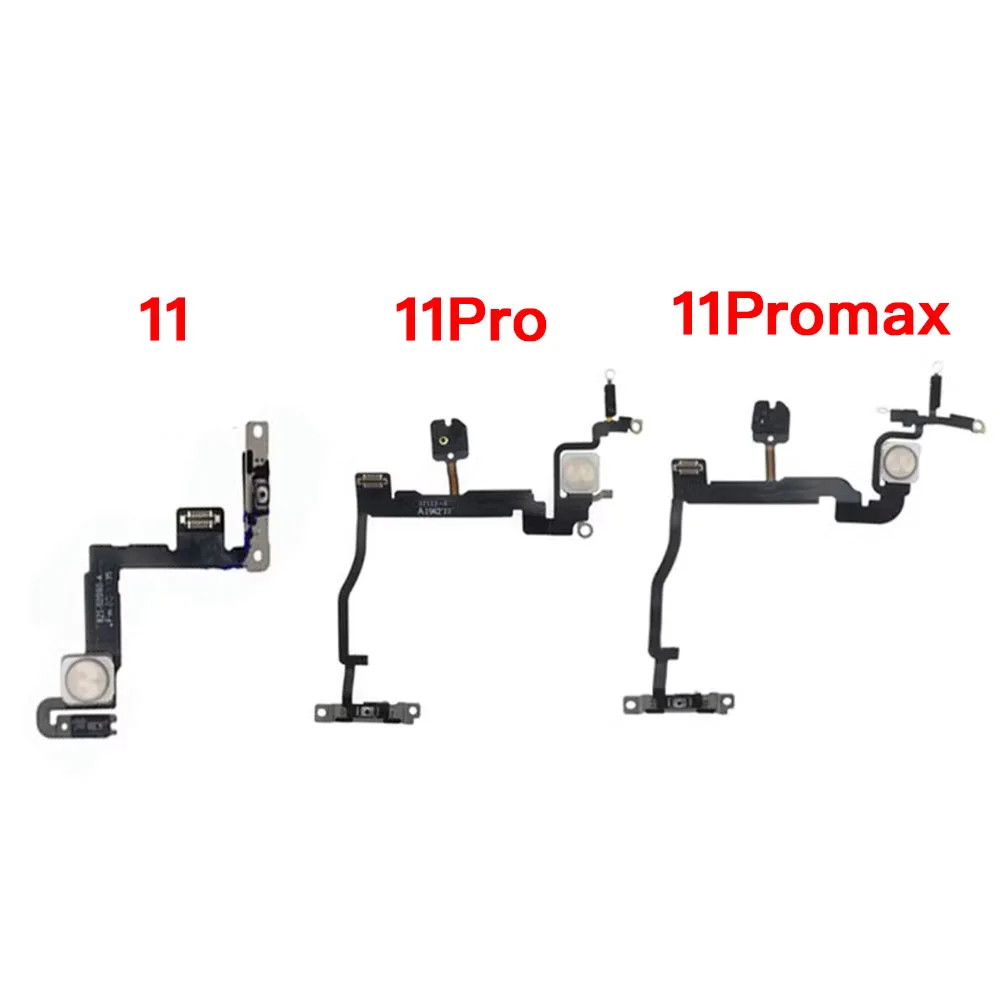 Power Button Flex Cable For iPhone 11 Pro Max On/Off Switch With Flash Light Mic Replacement