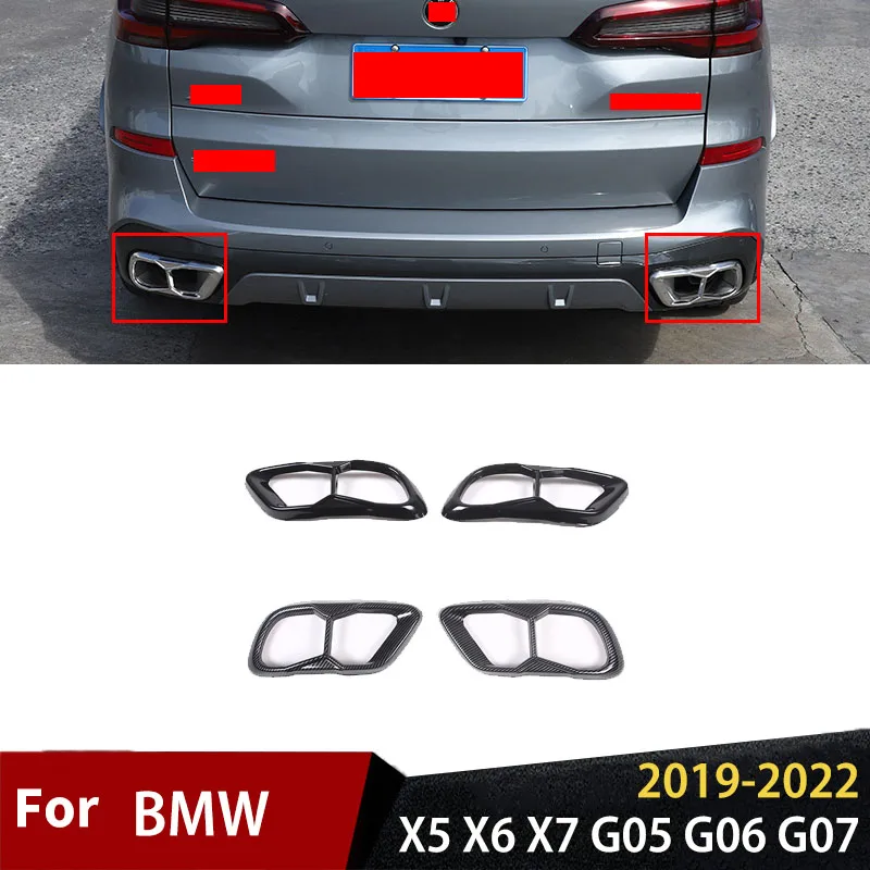 

For BMW X5 X6 X7 G05 G06 G07 2019 To 2022 Tail Pipe Mask Accessories External Stainless Steel Exhaust Pipe Tail Pipe Body Kits