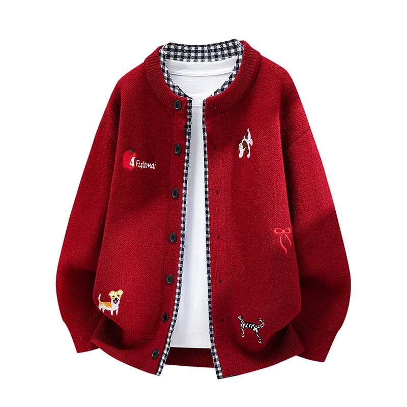 Men's New Autumn and Winter Knitted Sweater Cardigan High-Quality Coat with Multi Pattern Embroidery Fashionable Men's Clothing