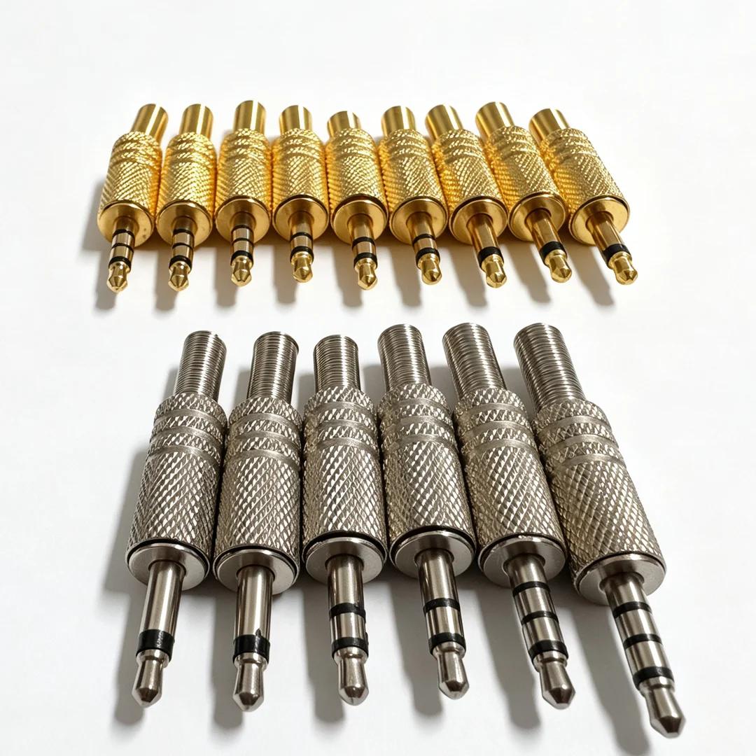 3.5mm 2Pole 3Pole TRRS Male Construction Plug Repair Headphone Jack Audio Soldering Replacement Connector for Earphone