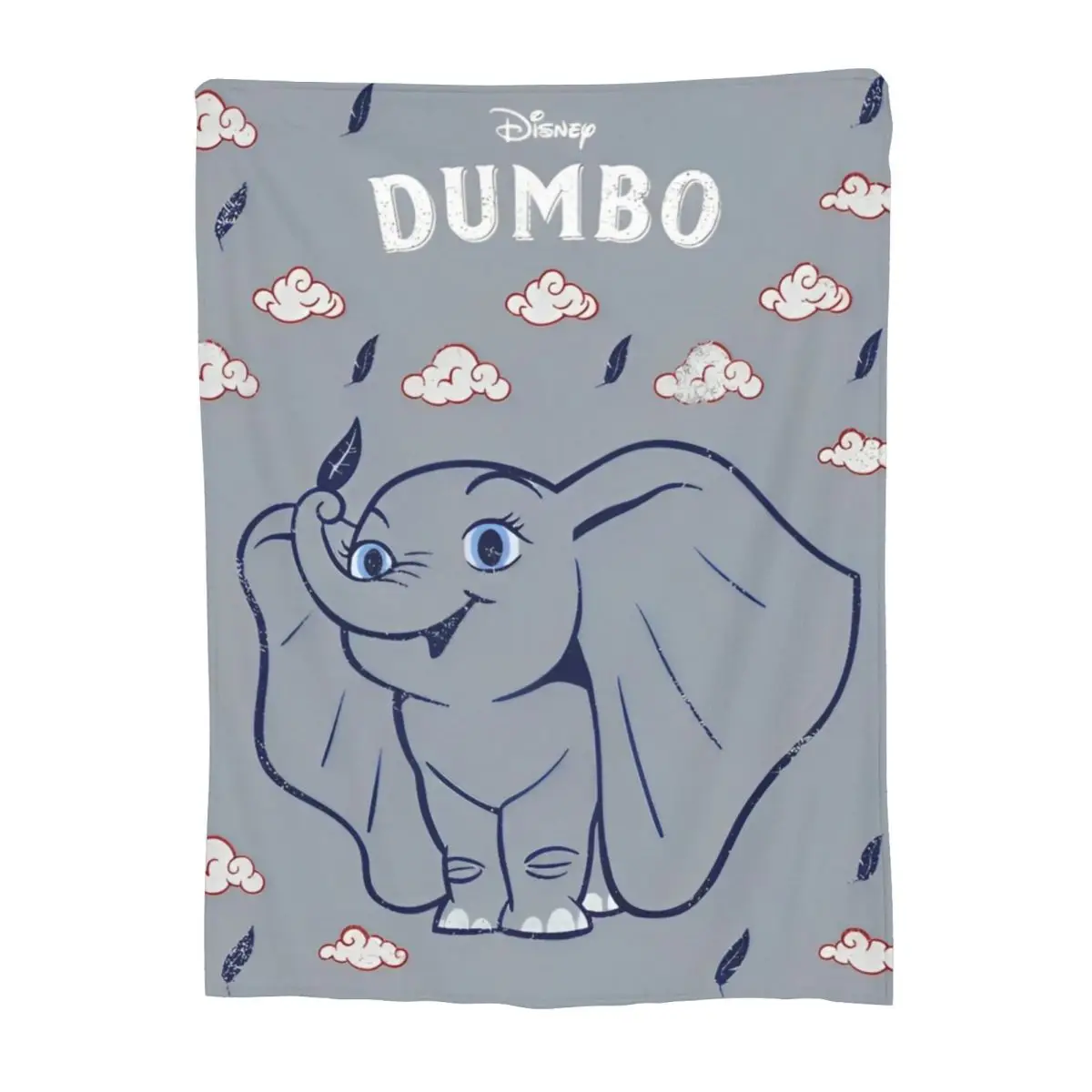 Cute Cartoon Dumbo Blankets Fantasy Drama Fleece Vintage Warm Throw Blanket for Bed Sofa Spring Autumn