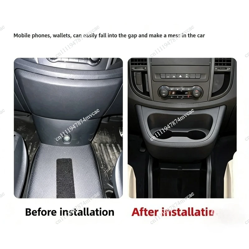 Car Central Console Instrument Drinks Cup Holder Panel Frame kit for  Vito Metris W447 2016-2023