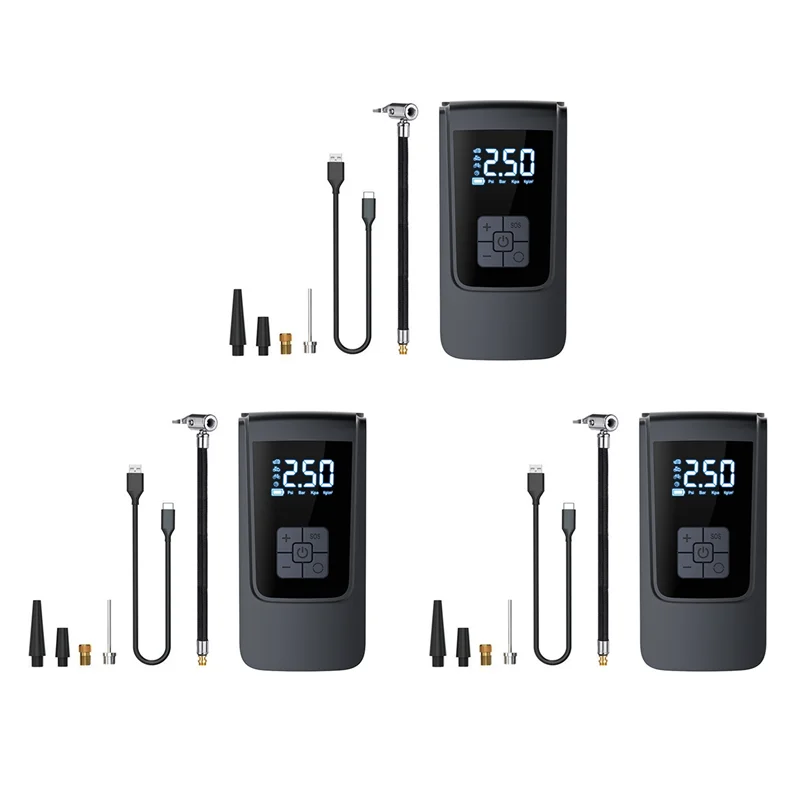 

F9-3X Digital Display Air Compressor Tire Inflator Cordless For Car Bicycle Tire Air Pump Portable Inflation Pump A
