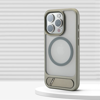 Luxury Magnetic Stand Bumper Matte phone Case For iPhone 15 Plus 14 13 12 16 Pro Max Magsafe Wireless Charge Shockproof Cover