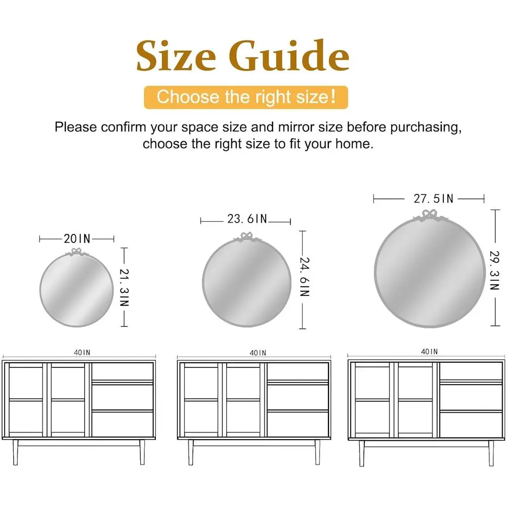 Antikgoldener runder Spiegel für Badezimmer-Waschtisch, dekorativer runder Wandspiegel mit verziertem Metall, geeignet für die Inneneinrichtung im Kleid
