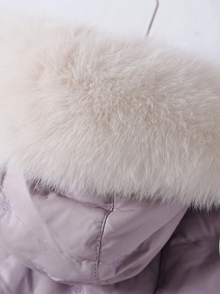   Ning 本革ダウンジャケット レディース ミッドレングス シープスキン ウィンターコート ファートリム フード付き ロングスリーブ スリムフィット