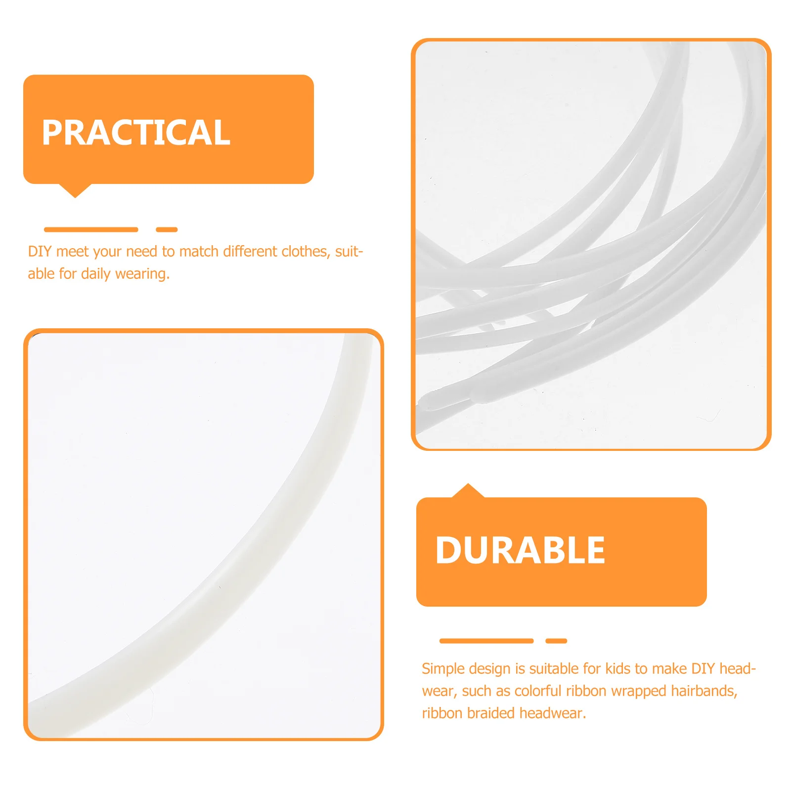 

12Pcs Plain Plastic Hairbands DIY Headwear Hair Hoops for Girls Women Clear Headbands for DIY Ribbon Braided Embellishments