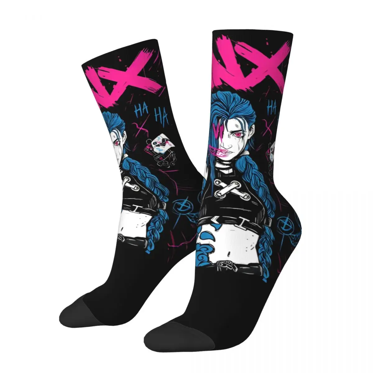 

Повседневные баскетбольные носки Jinx Arcane League Battle Game Legends, полиэстеровые носки средней длины для унисекс