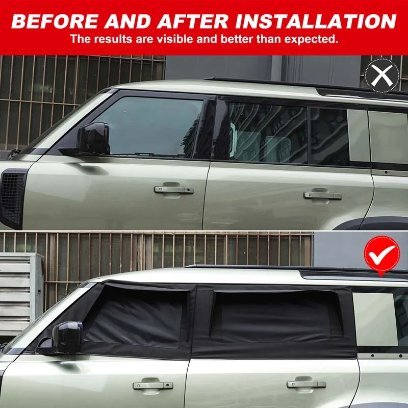 

For Land Rover Defender/L663 2020 2021 2023 Front and rear doors and window covers Car window covers Auto parts 2pcs