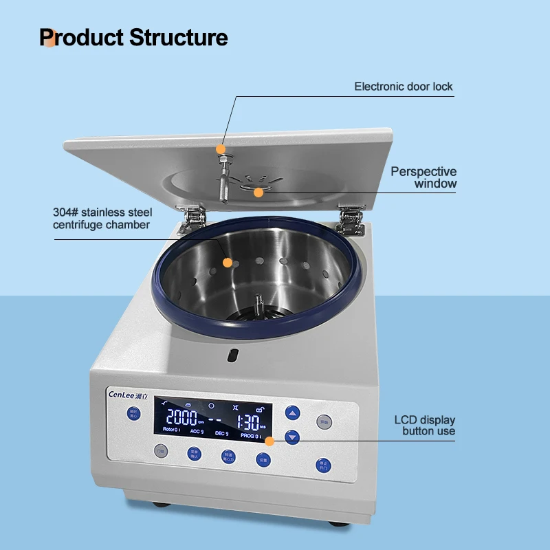 

Hot Sale CL-CTH-15 High Quality 16500rpm Lightweight High Speed Micro Centrifuge 24x1.5/2ml Steel Laboratory Mini Centrifuge