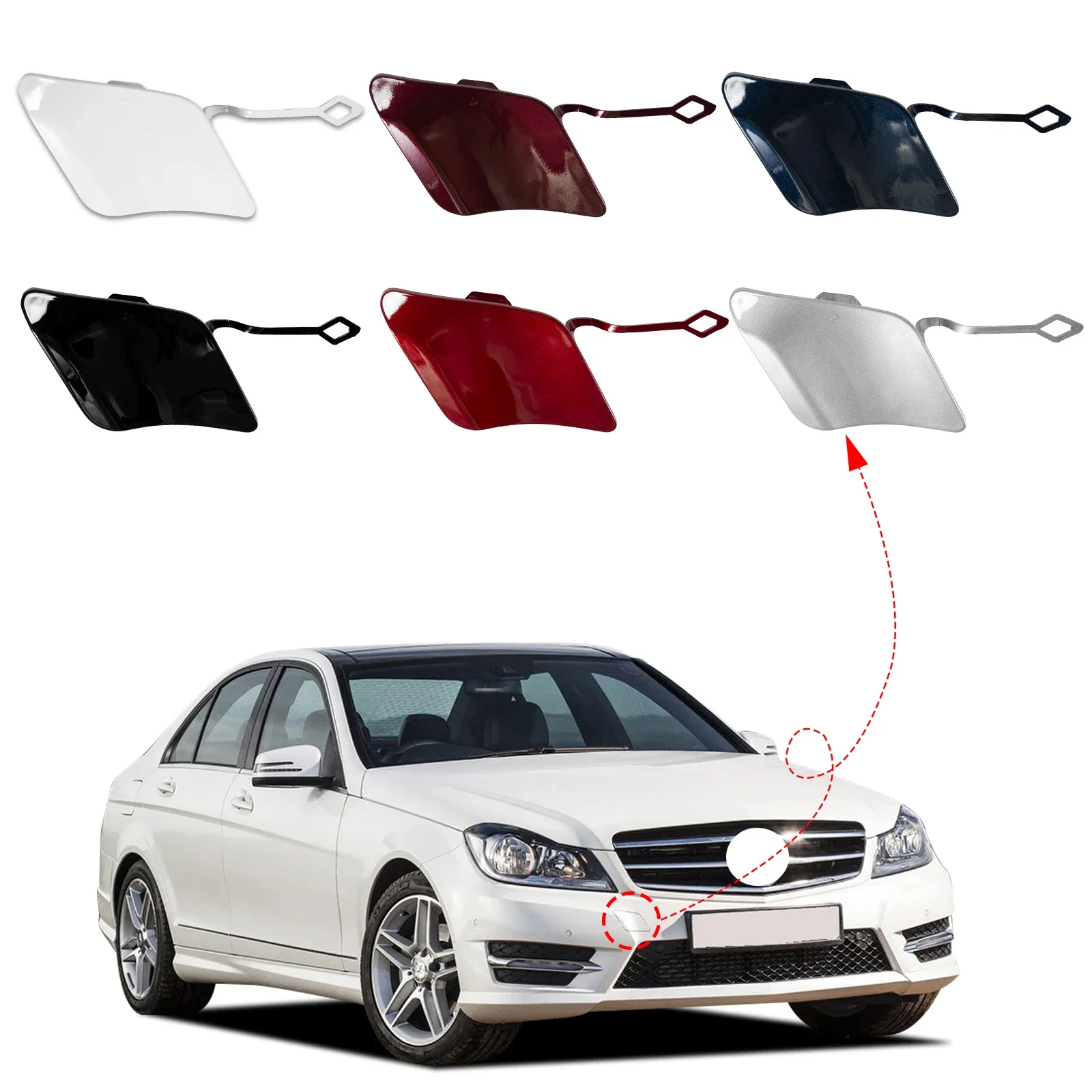 

Передний бампер OLANGDA, крышка фаркопа, крышка для Mercedes-Benz C-Class AMG W204 2011 2012 2013 2014, подходит для C250 C350 2048850526 A204