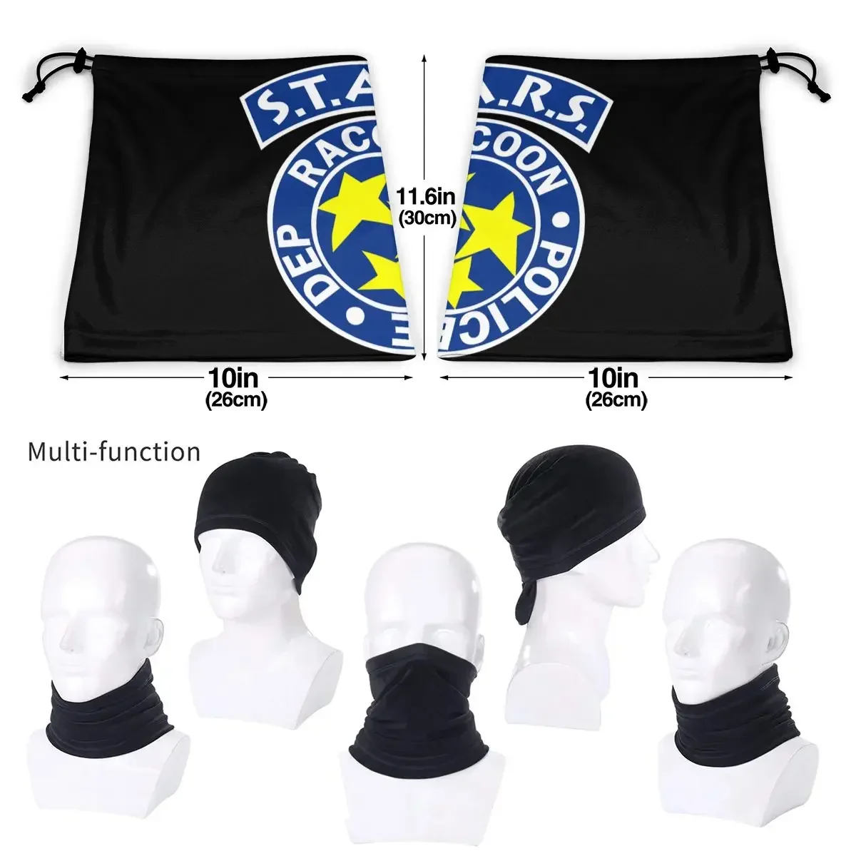 Stars Logo Resident Raccoon City Police Dep Evil Microfiber Neck Gaiter Bandana Scarf Unisex Fishing High Quality